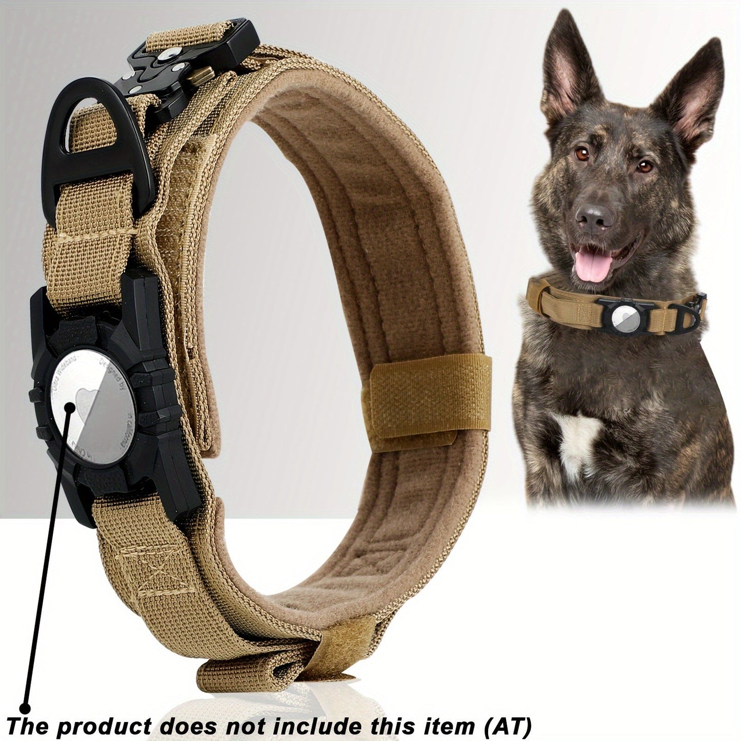 [Tactical Dog Collar] Heavy - Duty Tactical Nylon Dog Collar with GPS Holder | Adjustable Military - Style Collar for All Breeds, Secure Fit Collar - Walmarkettt.com
