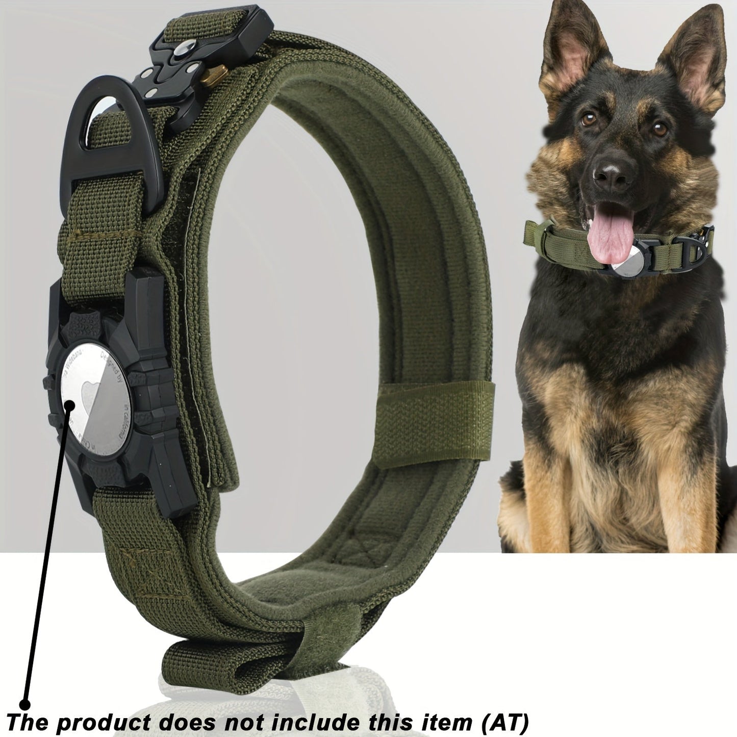 [Tactical Dog Collar] Heavy - Duty Tactical Nylon Dog Collar with GPS Holder | Adjustable Military - Style Collar for All Breeds, Secure Fit Collar - Walmarkettt.com