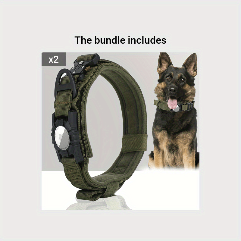 [Tactical Dog Collar] Heavy - Duty Tactical Nylon Dog Collar with GPS Holder | Adjustable Military - Style Collar for All Breeds, Secure Fit Collar - Walmarkettt.com