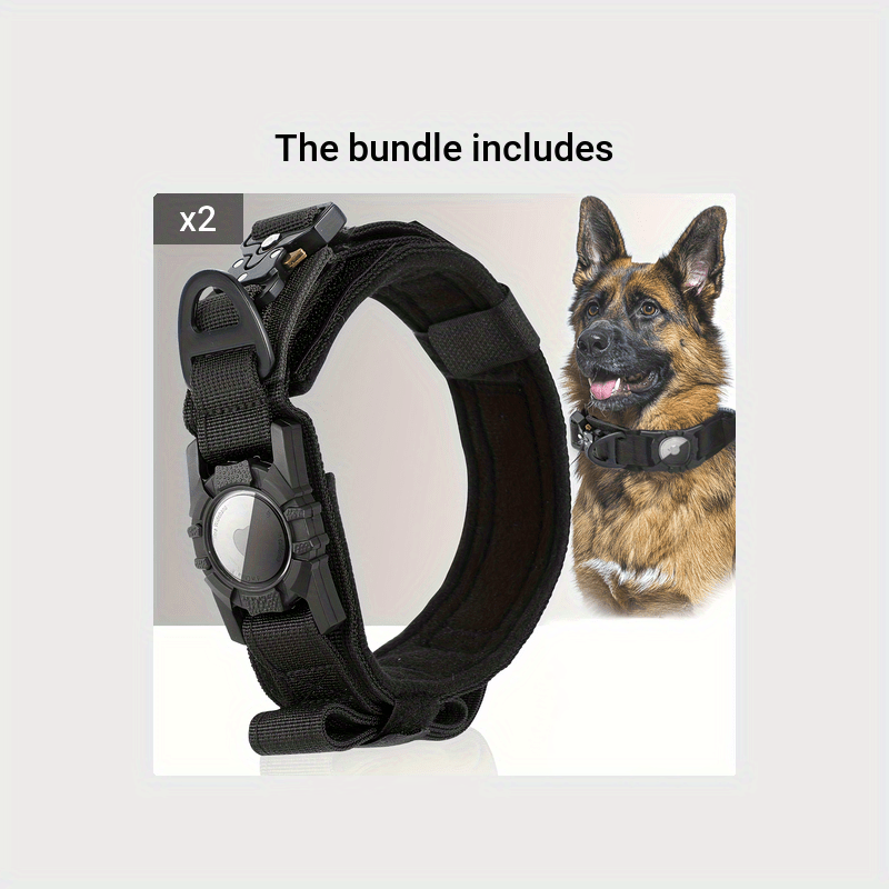 [Tactical Dog Collar] Heavy - Duty Tactical Nylon Dog Collar with GPS Holder | Adjustable Military - Style Collar for All Breeds, Secure Fit Collar - Walmarkettt.com