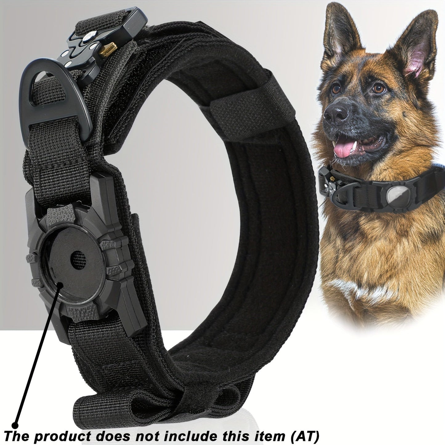 [Tactical Dog Collar] Heavy - Duty Tactical Nylon Dog Collar with GPS Holder | Adjustable Military - Style Collar for All Breeds, Secure Fit Collar - Walmarkettt.com