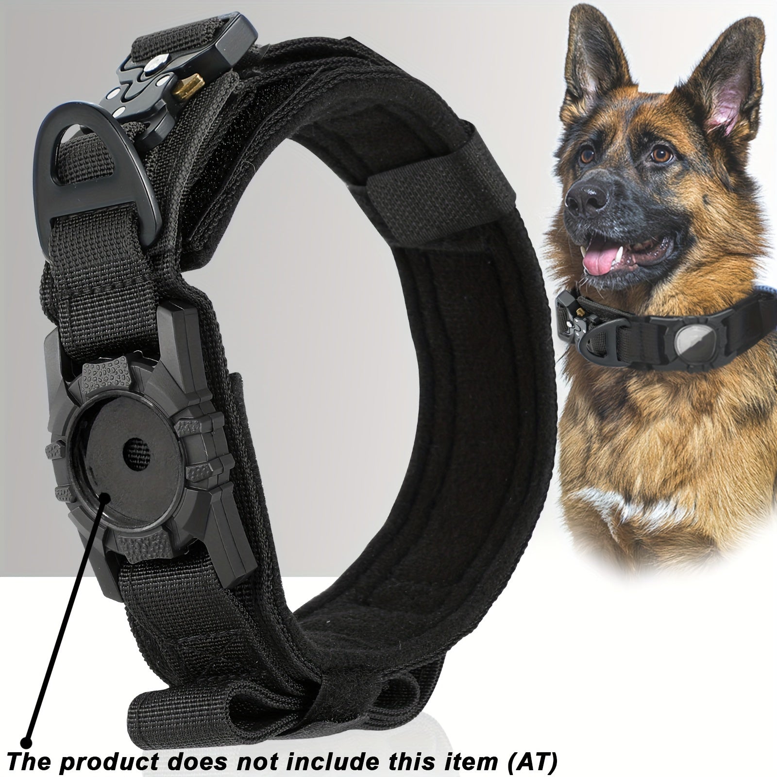 [Tactical Dog Collar] Heavy - Duty Tactical Nylon Dog Collar with GPS Holder | Adjustable Military - Style Collar for All Breeds, Secure Fit Collar - Walmarkettt.com