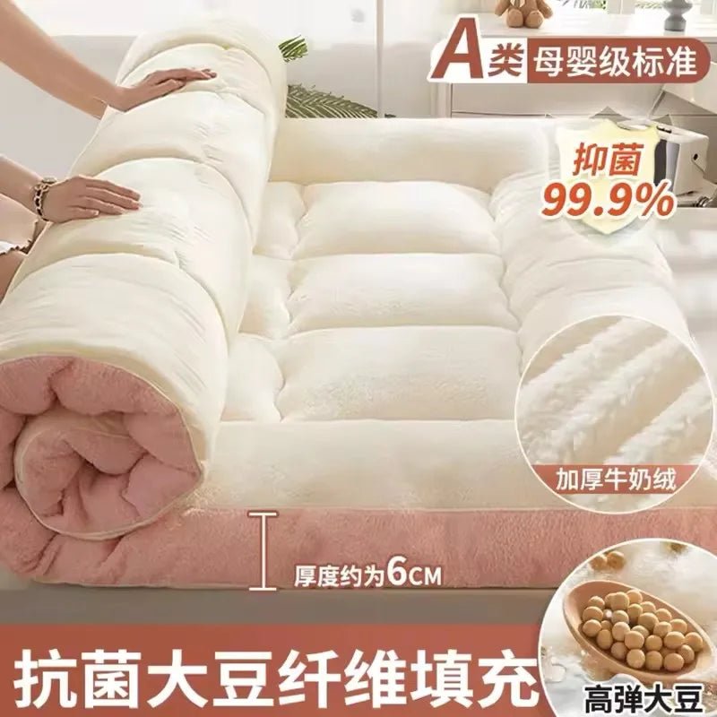 Tatami Floor Comfortable Mattress Upholstery Student Dormitory Thicken Single Double soy fiber Mattress Household Bed Mattresses - Walmarkettt.com