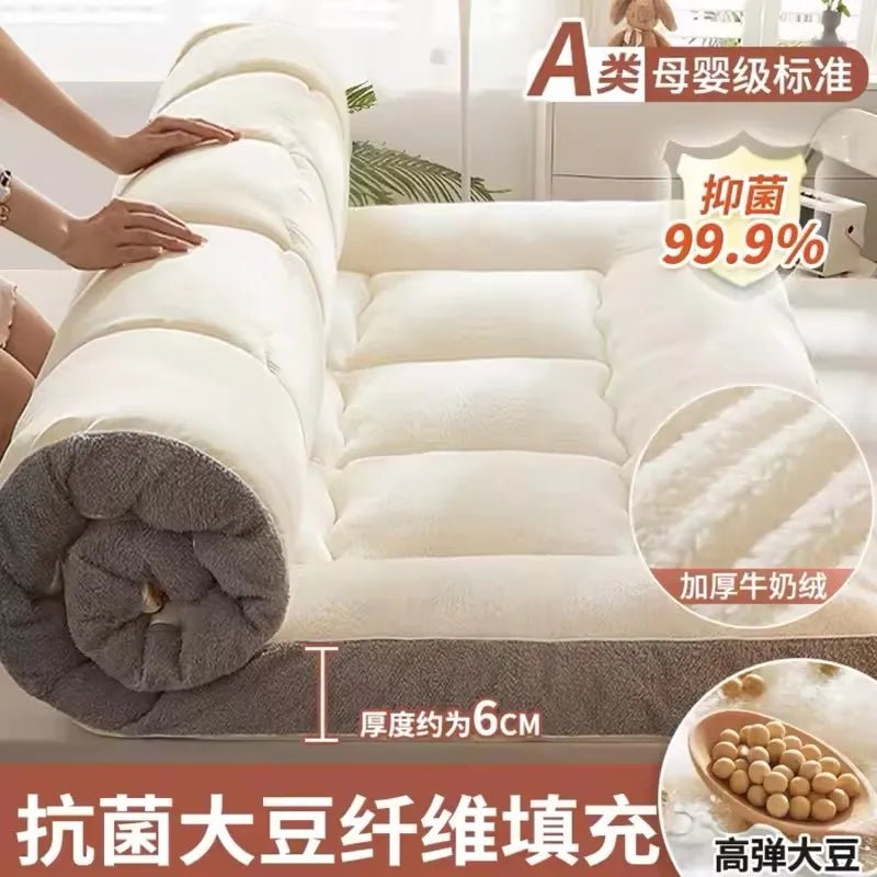 Tatami Floor Comfortable Mattress Upholstery Student Dormitory Thicken Single Double soy fiber Mattress Household Bed Mattresses - Walmarkettt.com