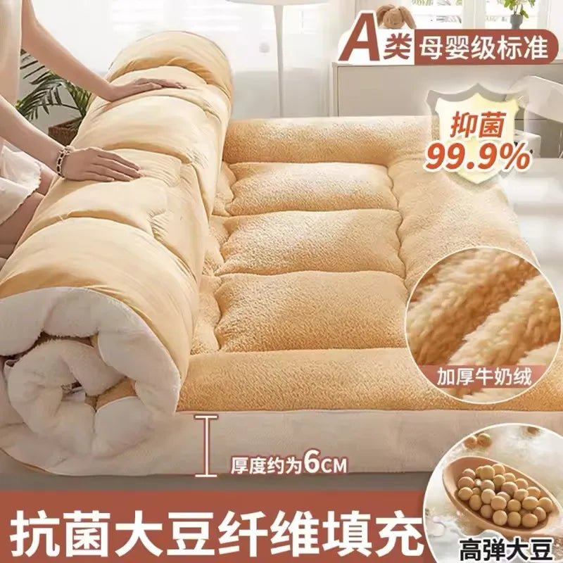 Tatami Floor Comfortable Mattress Upholstery Student Dormitory Thicken Single Double soy fiber Mattress Household Bed Mattresses - Walmarkettt.com