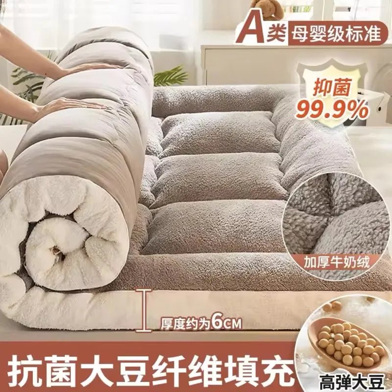 Tatami Floor Comfortable Mattress Upholstery Student Dormitory Thicken Single Double soy fiber Mattress Household Bed Mattresses - Walmarkettt.com