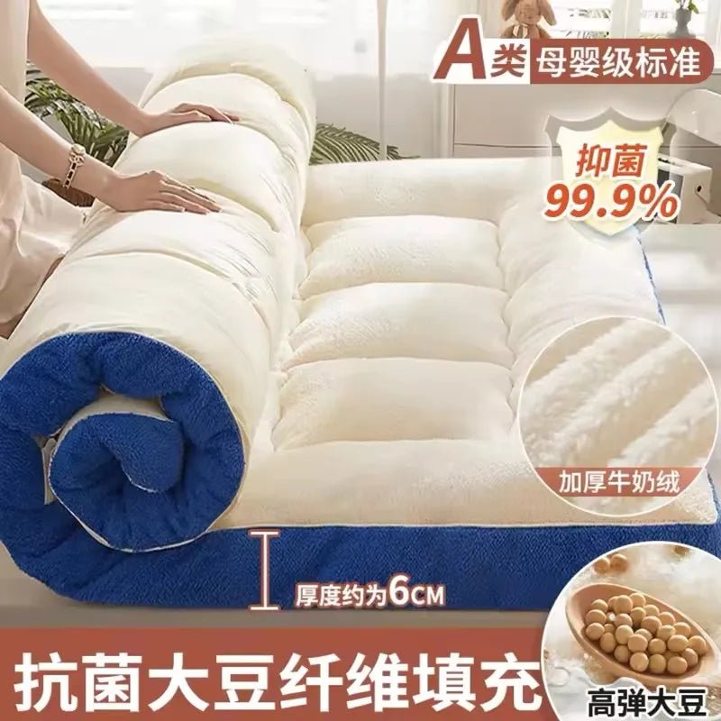 Tatami Floor Comfortable Mattress Upholstery Student Dormitory Thicken Single Double soy fiber Mattress Household Bed Mattresses - Walmarkettt.com