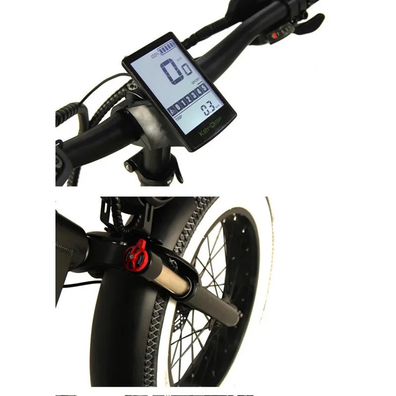 The e - bike’s 20 - inch wide tires are available in four colors. 750W 48V 16AH battery. Easy and good - looking electric bicycle - Walmarkettt.com