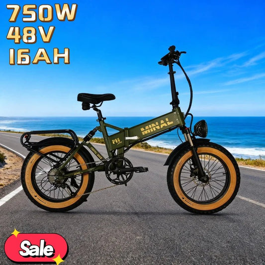 The e - bike’s 20 - inch wide tires are available in four colors. 750W 48V 16AH battery. Easy and good - looking electric bicycle - Walmarkettt.com