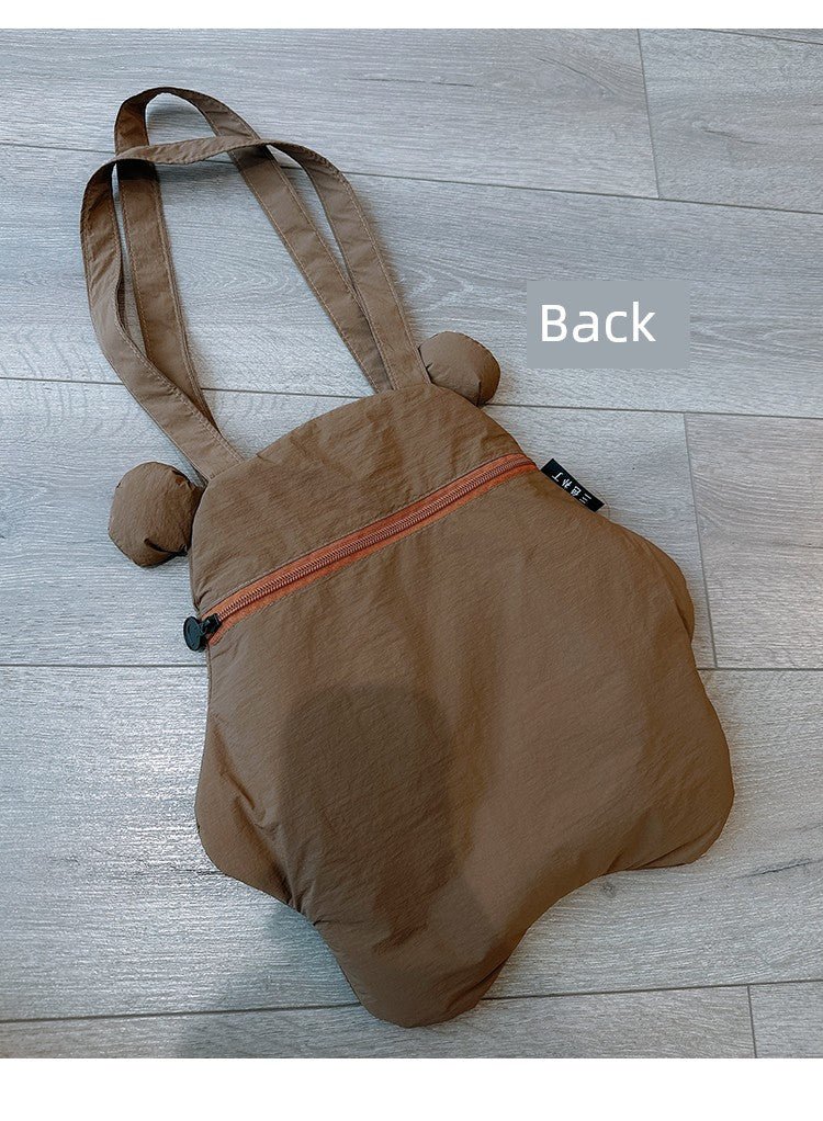 Tricolor Patch Biscuit Bear Cartoon Large Capacity Shoulder Bag - Walmarkettt.com