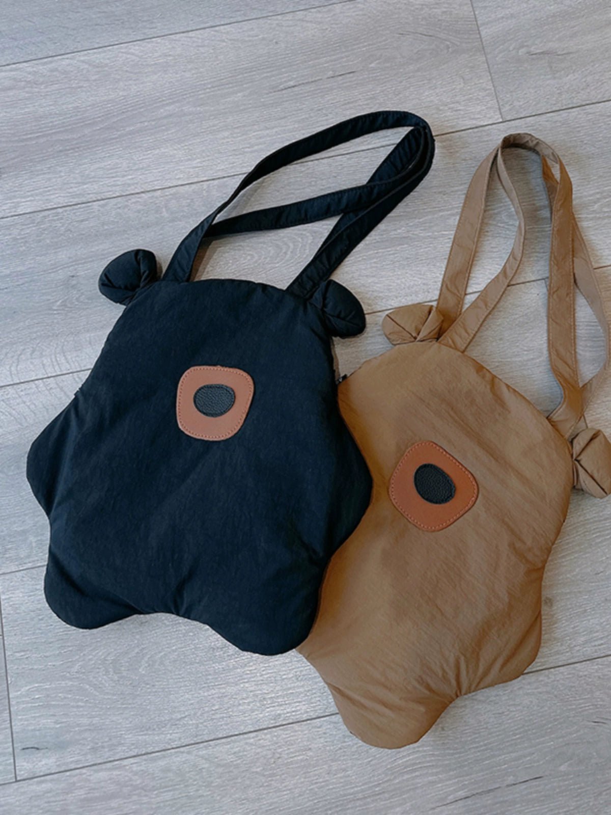 Tricolor Patch Biscuit Bear Cartoon Large Capacity Shoulder Bag - Walmarkettt.com