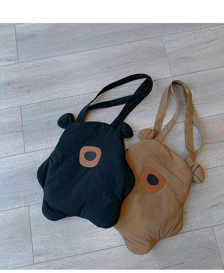 Tricolor Patch Biscuit Bear Cartoon Large Capacity Shoulder Bag - Walmarkettt.com