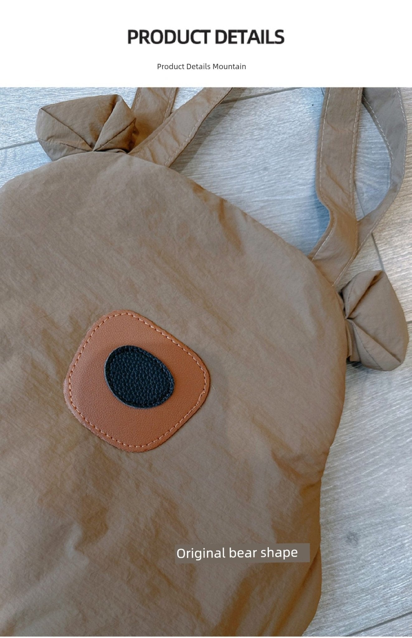 Tricolor Patch Biscuit Bear Cartoon Large Capacity Shoulder Bag - Walmarkettt.com