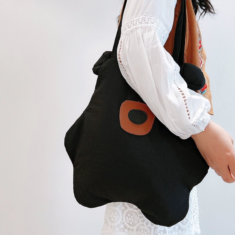 Tricolor Patch Biscuit Bear Cartoon Large Capacity Shoulder Bag - Walmarkettt.com