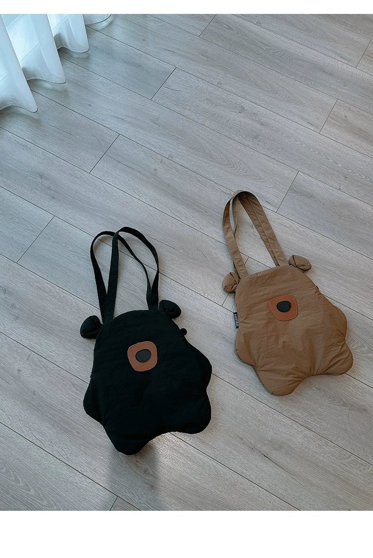 Tricolor Patch Biscuit Bear Cartoon Large Capacity Shoulder Bag - Walmarkettt.com