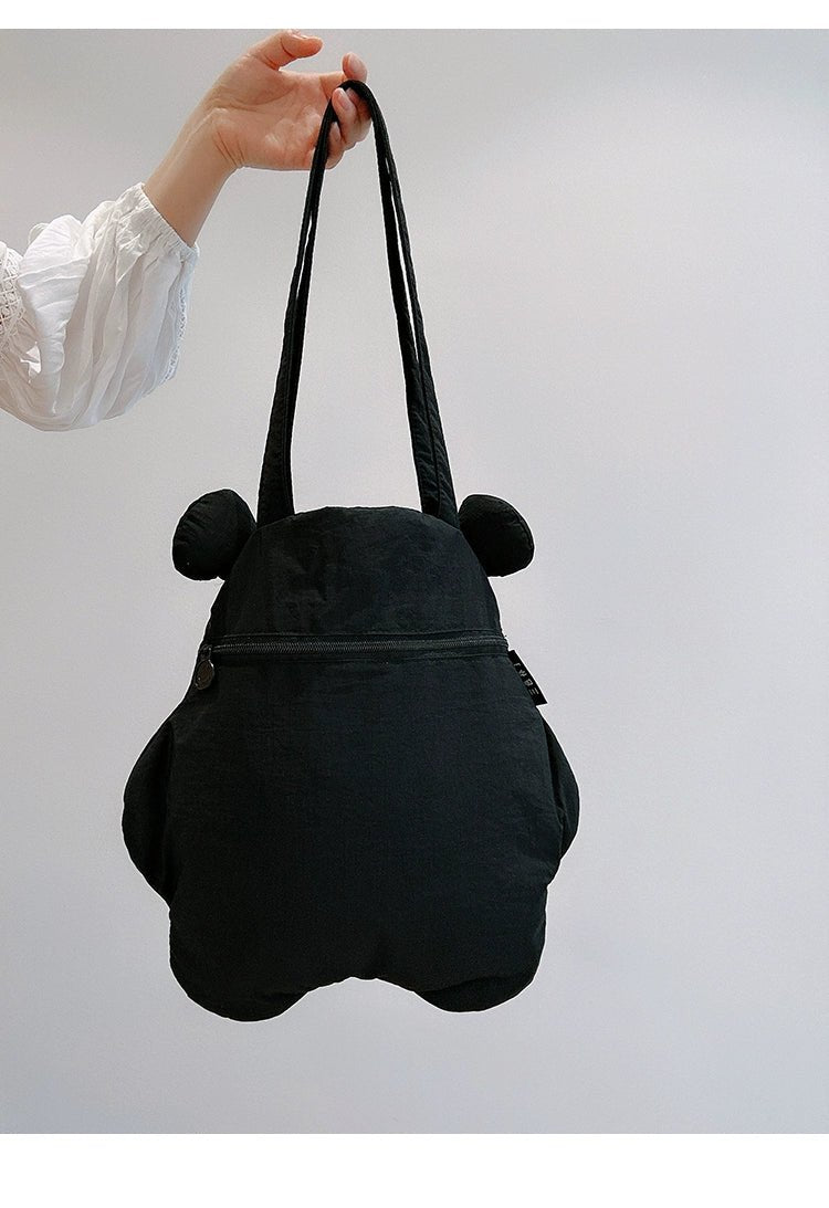 Tricolor Patch Biscuit Bear Cartoon Large Capacity Shoulder Bag - Walmarkettt.com
