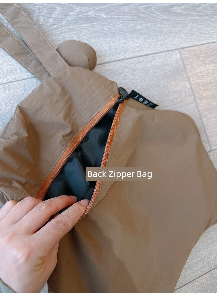 Tricolor Patch Biscuit Bear Cartoon Large Capacity Shoulder Bag - Walmarkettt.com