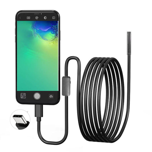 USB Endoscope for OTG Android Phone 5.5mm Borescope Inspection Snake Camera IP67 Waterproof with 6 LED Lights For Type C - Walmarkettt.com