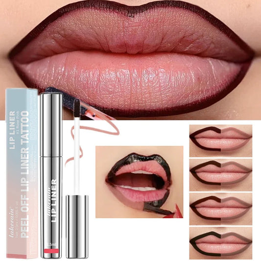 Waterproof Lip Liner Peel Off Tattoo Lipgloss Waterproof Long Lasting Matte Lip Tint Brown Contour Tear - off Lips Stain Cosmetic - Walmarkettt.com