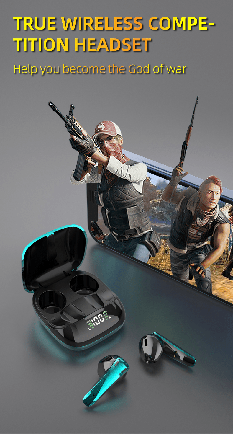 Wireless TWS Gaming Bluetooth 5.0 Earphones With Microphone - Walmarkettt.com