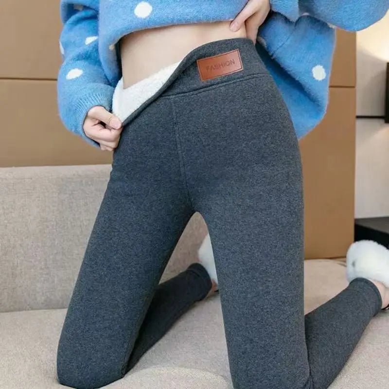 Women Thermal Leggings Winter Warm Sexy Elastic Translucent Pantyhose Female Fleece Thermal High Waist Slim Thicken Tight Pants - Walmarkettt.com