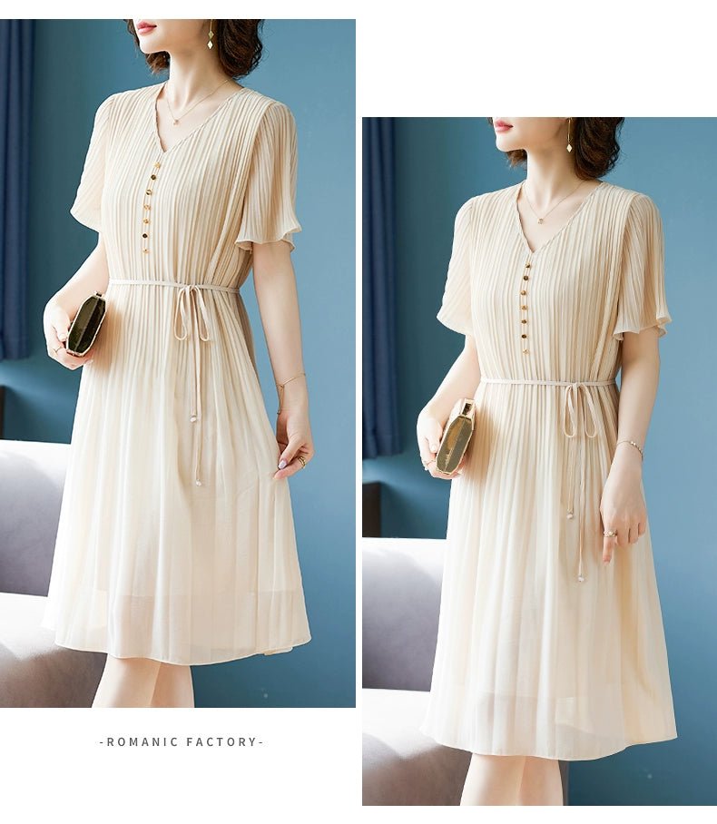 Young Mother Mulberry Silk Noble 40 - Year - Old Dress Summer Dress - Walmarkettt.com