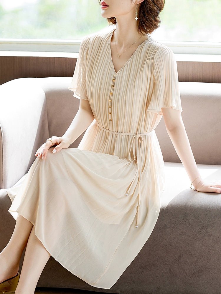 Young Mother Mulberry Silk Noble 40 - Year - Old Dress Summer Dress - Walmarkettt.com