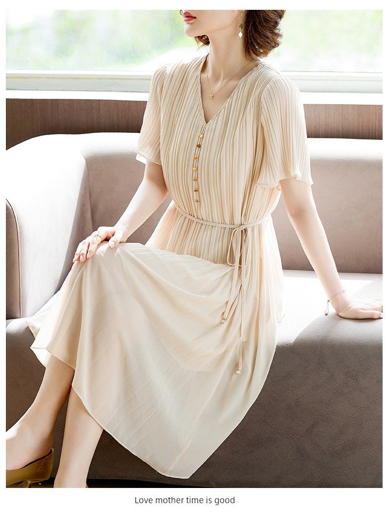 Young Mother Mulberry Silk Noble 40 - Year - Old Dress Summer Dress - Walmarkettt.com