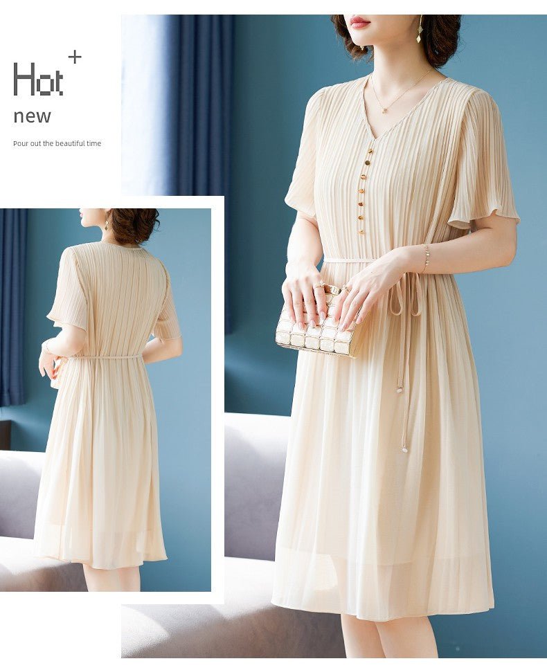 Young Mother Mulberry Silk Noble 40 - Year - Old Dress Summer Dress - Walmarkettt.com