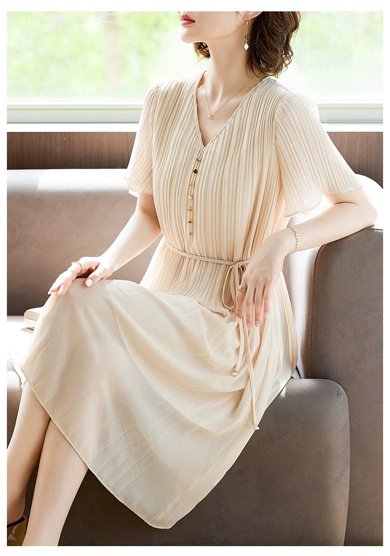 Young Mother Mulberry Silk Noble 40 - Year - Old Dress Summer Dress - Walmarkettt.com