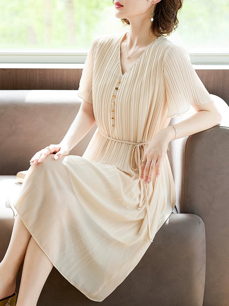 Young Mother Mulberry Silk Noble 40 - Year - Old Dress Summer Dress - Walmarkettt.com
