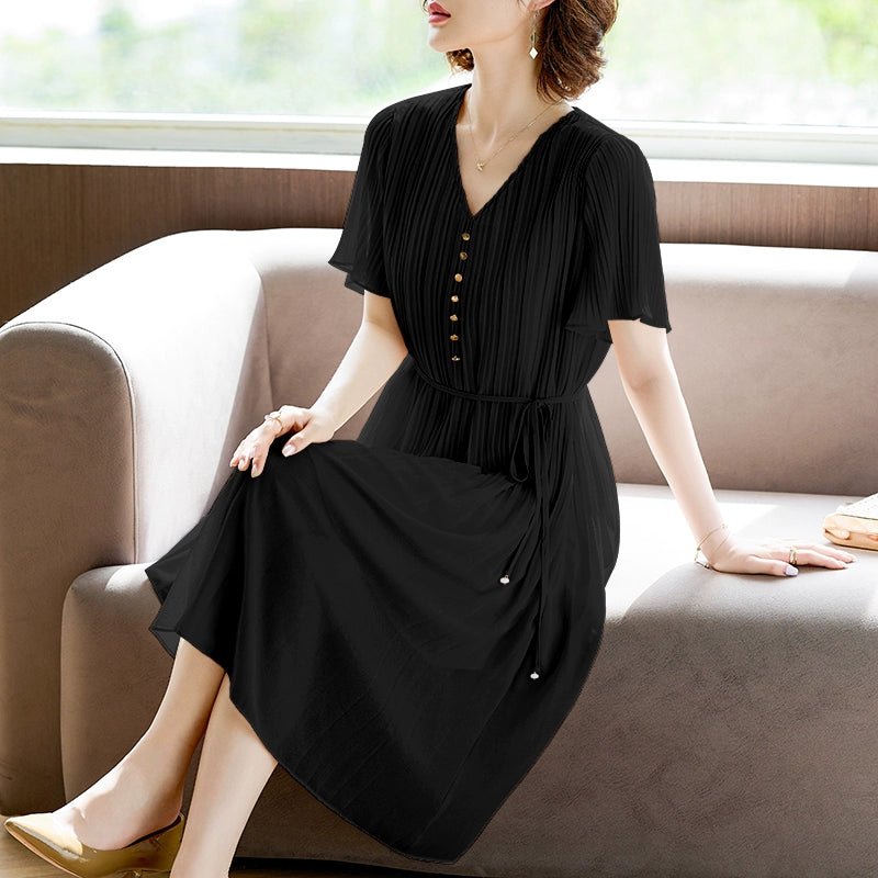 Young Mother Mulberry Silk Noble 40 - Year - Old Dress Summer Dress - Walmarkettt.com