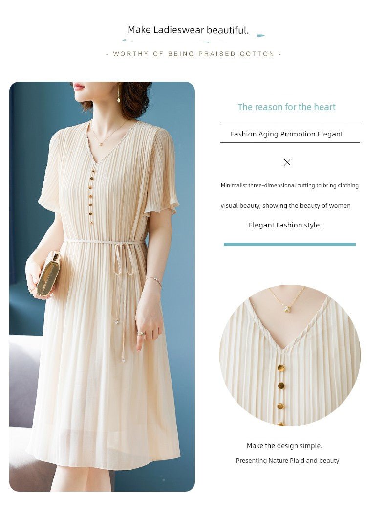 Young Mother Mulberry Silk Noble 40 - Year - Old Dress Summer Dress - Walmarkettt.com