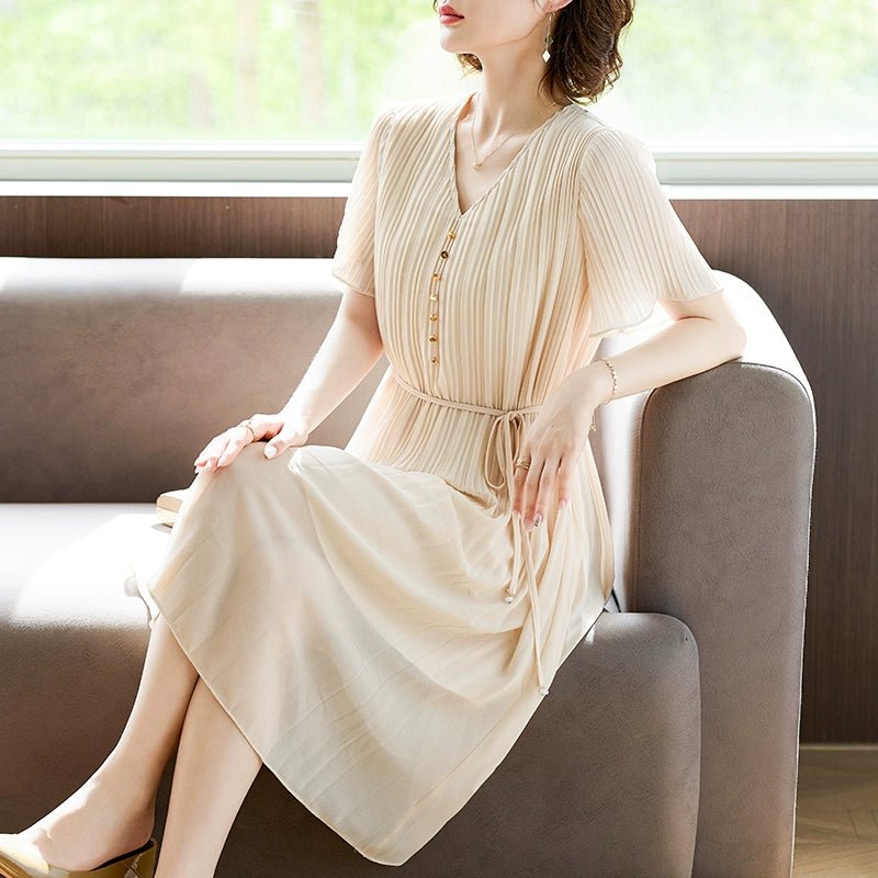Young Mother Mulberry Silk Noble 40 - Year - Old Dress Summer Dress - Walmarkettt.com