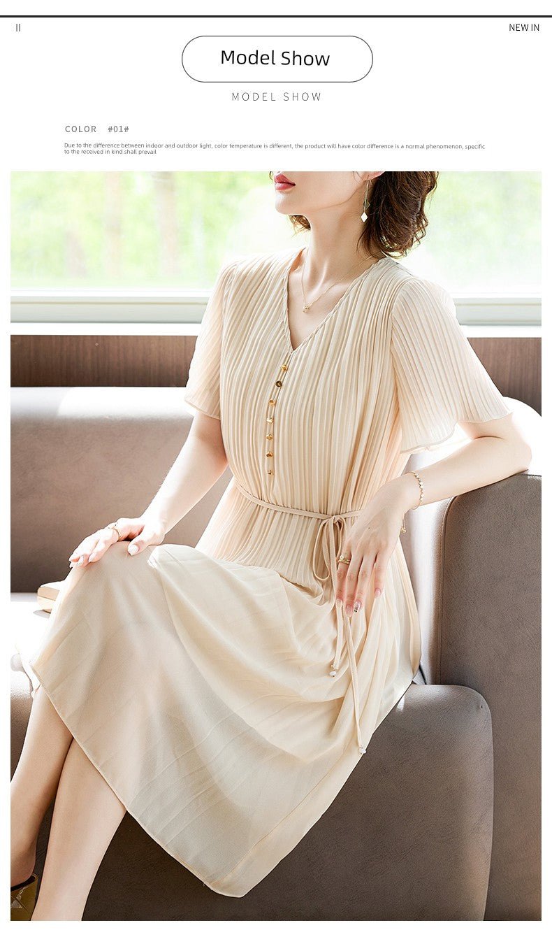 Young Mother Mulberry Silk Noble 40 - Year - Old Dress Summer Dress - Walmarkettt.com